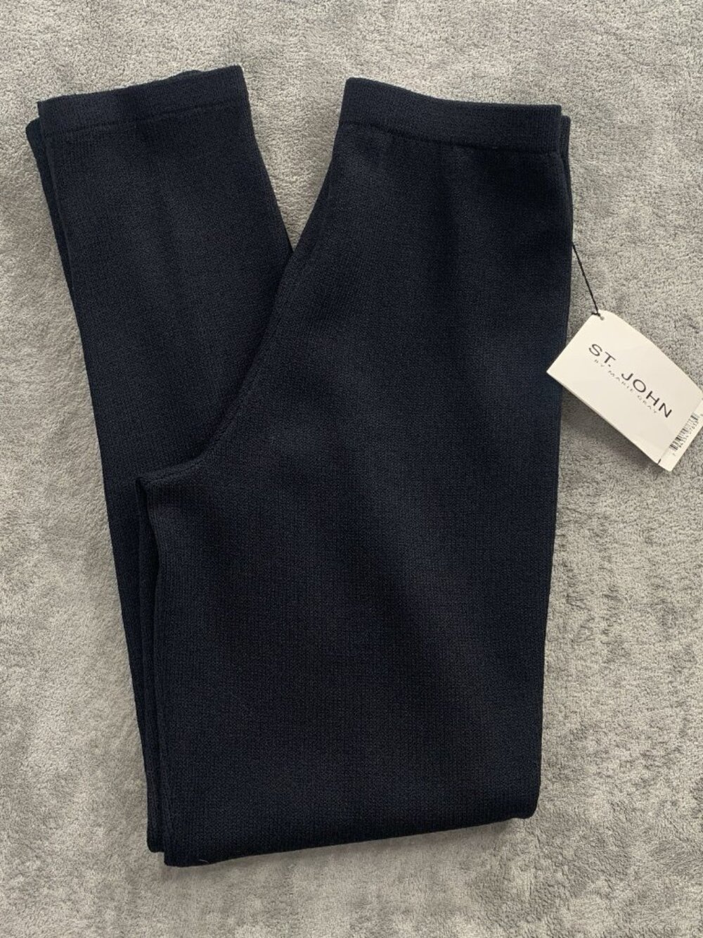 St John Basics Pants Womens 6 Santana Knit Black Pull On Wool Blend Old Money